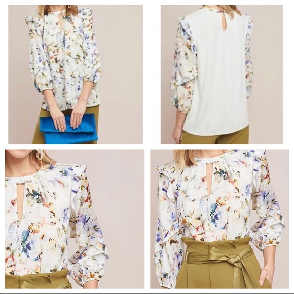 Anthro Dolan Left Coast Araminta Ruffled Top - Picture 2 of 6